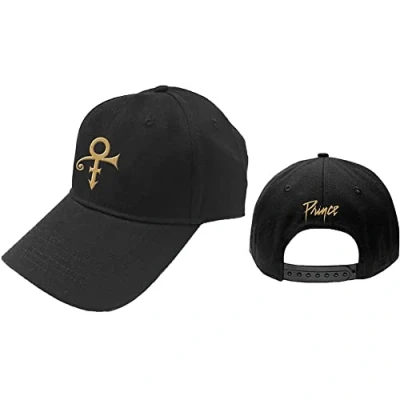 Imagen de Prince Gorra de béisbol Ajustable con símbolo Dorado para Hombre, Color Negro, Negro