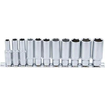 Imagen de BGS 2222 Juego de llaves vaso hexagonal, largas entrada 10 mm (3/8&quot;) 8 19 11 piezas