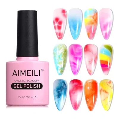 Imagen de AIMEILI Blossom Gel Esmalte Semipermanente De Uñas Soak Off UV LED Transparente Magic Blooming Flores Nail Art 10ml