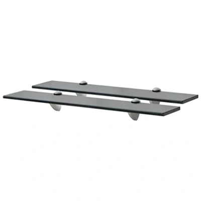 Imagen de vidaXL 2X Estantes Flotantes Balda Colgantes Expositora Almacenamiento Estantería Montado para Libros y Objetos Decoración Pasillo Vidrio 60x10cm