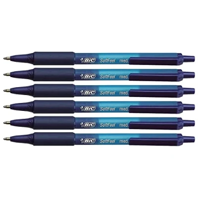 Imagen de BIC Impresión Bolígrafo tacto suave, de clic, 0,4 mm, color azul