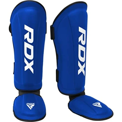 Imagen de RDX Espinilleras Kick Boxing Muay Thai, Aprobado por SMMAF, Maya Hide Cuero Espinilla Empeine Protección, MMA Shin Pierna Guardia para Sparring Boxeo BJJ Kárate Entrenamiento Protector