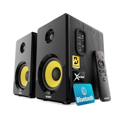Imagen de MAJORITY D40X Altavoces Autoamplificados Bluetooth Monitores de Estudio 70W Cono Kevlar HiFi Activos Altavoz Professional con Entrada Óptica, RCA, USB y AUX Mando a Distancia