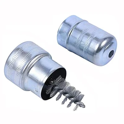 Imagen de ANCLLO Cepillo de limpieza terminales batería, 8 cm/3,15&quot;de longitud Limpiador bornes batería coche suciedad y corrosión Herramienta manual