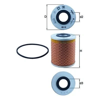 Imagen de MAHLE ORIGINAL OX 15D Filtro de aceite Cartucho filtrante RENAULT: 4 Familiar, Furgón