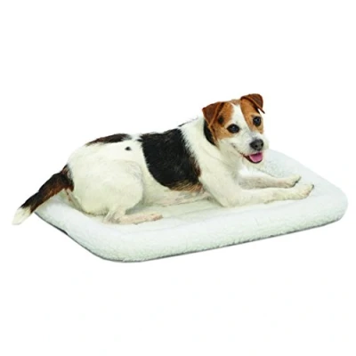 Imagen de Midwest Homes for Pets Modelo 40224 Cama para Perros y Gatos de Forro Polar Blanco, Longitud 60,96 cm, cómoda con Cabezal, jaulas Perro cm Largo, Color Blanco