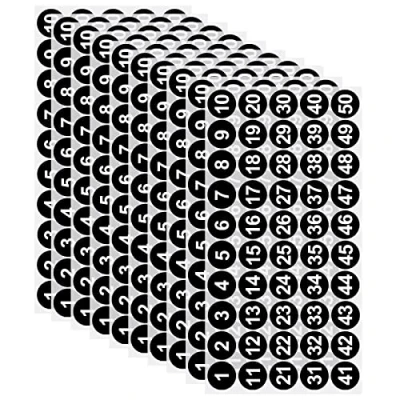 Imagen de 10 Hojas Pegatinas de Número,1 50 Vinilo con Números Consecutivos Calcomanía Autoadhesiva para Interior y Exterior Etiquetas Impermeables Inventario(1 Pulgada)