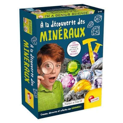 Imagen de Lisciani I&#039;m a Genius Descubrimiento de Minerales para Niños Partir 7 años Kit exploración Colección Gemas auténticas Póster Incluido Juego Educativo Fabricado en Italia