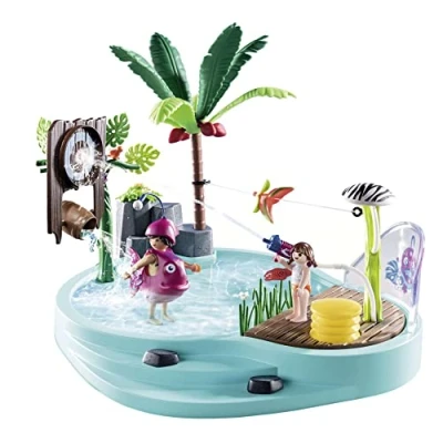 Imagen de PLAYMOBIL Family Fun 70610 Piscina Divertida con rociador de Agua, para Jugar Juguetes niños a Partir 4 años