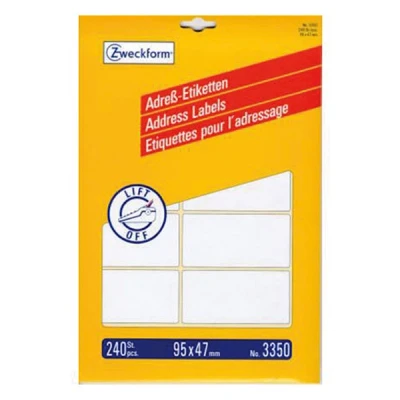Imagen de Avery Zweckform 3350 Etiqueta multiusos (95 x 47 mm, 240 unidades), color blanco
