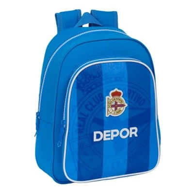 Imagen de Safta REAL DEPORTIVO de LA CORUÑA Mochila Escolar Infantil, Ideal para Niños Diferentes Edades, Cómoda y Versátil, Calidad Resistencia, 27x10x33 cm, Color Azul