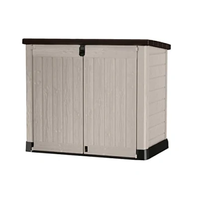 Imagen de Keter Sio Pro Cobertizo de jardín Exterior, Capacidad 1200L, Color Beige/Marrón, 145,5 x 82 123 cm