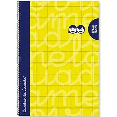 Imagen de Lamela Cuaderno Espiral Folio 80H Cuadrovía 4 mm. Tapa Extradura Amarillo