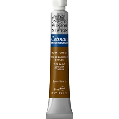 Imagen de Winsor &amp; Newton Cotman 8840081 Pintura de acuarela estudio, colores vivos con muy buenas propiedades procesamiento, tubo 8 ml Umbra quemado