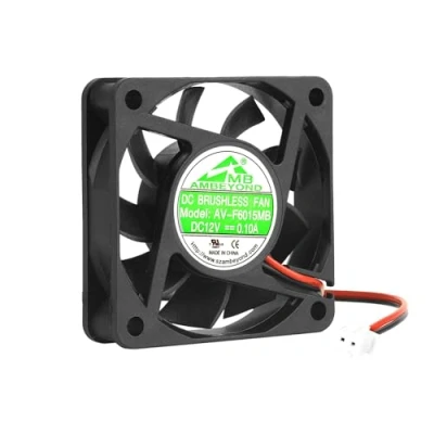 Imagen de 60 mm x 15 12V DC Ventilador de refrigeración sin escobillas con rodamiento bolas 2 pines