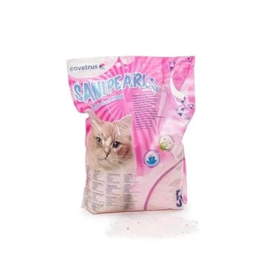 Imagen de ARENA PARA GATO DE SILICE ROSA SANIPEARL 5L COVETRUS