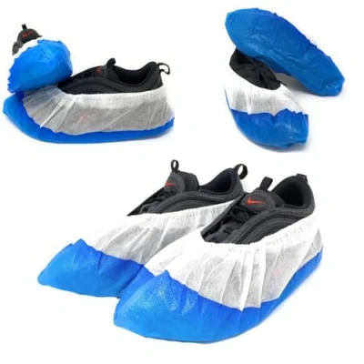 Imagen de AQASKIN Cubrezapatos desechables antideslizantes, impermeables, de alta resistencia, Calzado desechable en CPE + TNT EXTRA RESISTENTE 100 piezas