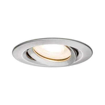 Imagen de Paulmann 93662 Luminaria empotrable LED Nova, foco redondo, de techo, acero, orientable, sin fuente luz, máx. 35 W, bastidor GU10 o GU5,3, Hierro Mateado