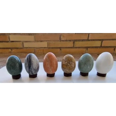 Imagen de TODOSTONES 6 Huevos marmol con Base de Madera