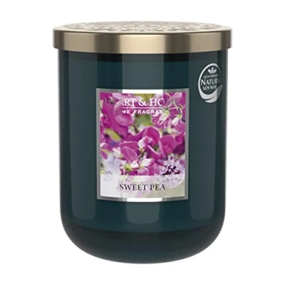Imagen de HEART &amp; HOME Vela perfumada a base de cera natural soja para el hogar tarro grande guisantes olor Tiempo combustión 75 h Regalo, decoración y perfume