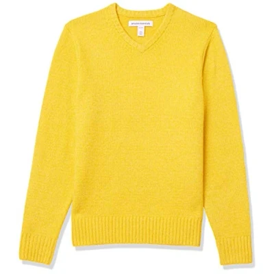 Imagen de Amazon Essentials Jersey de Manga Larga con Cuello en Pico y Tacto Suave Hombre, Amarillo, S