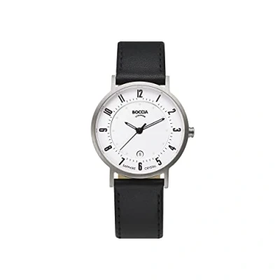 Imagen de Boccia B3154 06 3154 Reloj analógico de Cuarzo para Mujer, Correa Cuero Color Negro