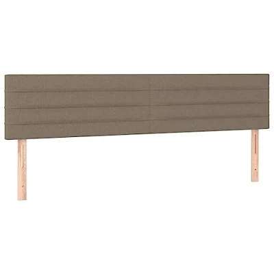 Imagen de vidaXL 2X Cabeceros Tapizado Cama Dormitorio Antimancha Protector Acolchado Cubierto Elástico Prueba Polvo Funda de Tela Gris Taupe 100x5x78/88 cm