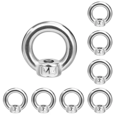 Imagen de QIMEI SHOP Tuerca de Anilla M4 Tuercas Anillo Acero Inoxidable 304 Anillos Ojales Elevación para Accesorios 8 Piezas