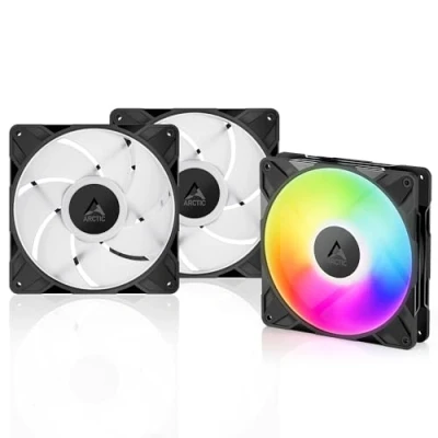 Imagen de ARCTIC P14 Pro A RGB (3 Piezas) Potente Ventilador de Caja PC Premium, Case Fan PWM 140mm, Divisor Cable en Y, 4002500 rpm, 0 rpm