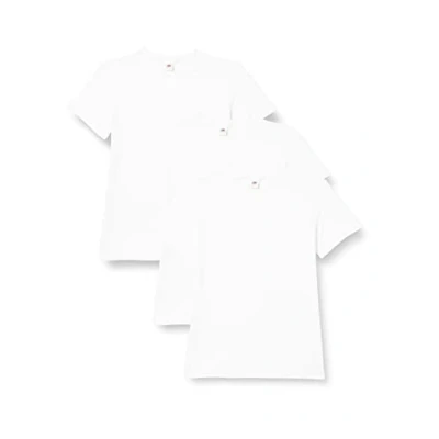 Imagen de Fruit of the Loom Iconic T Pack de 3 camisetas para hombre, tallas S 5XL, color: Blanco, talla: L, L