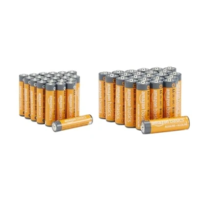 Imagen de Amazon Basics Pilas Alcalina AA y AAA Paquete ahorro, alto rendimiento, combinado: 24 + AAA, de 48
