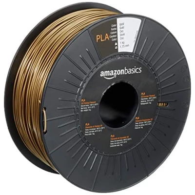 Imagen de Amazon Basics Filamento para impresora 3D, ácido poliláctico (PLA), 1.75 mm, cinta de 1 kg, dorado