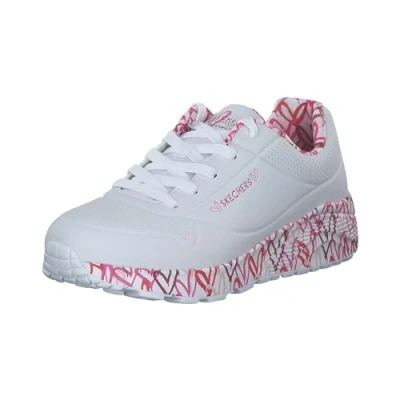 Imagen de Skechers Uno Lite Lovely Luv, Zapatillas de Deporte, Blanco (White Synthetic Red Pink Trim), 28.5 EU