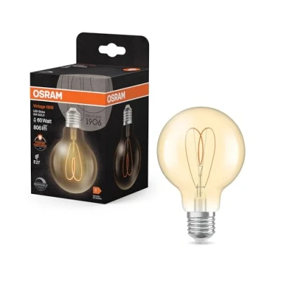 Imagen de OSRAM LED Vintage G80 E27 8W 922 Corazón Filamento oro atenuable