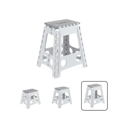 Imagen de ARREGUI TB 045 GB Taburete Plegable para Cocina o Baño Escalera Pequeña Asiento Banqueta Escalón Adultos y Niños (hasta 150Kg) 45 cm de Altura Blanco