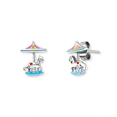 Imagen de Herzengel Pendientes infantiles de Plata ley y esmalte, cierre ranura, sin níquel, 8,5 x 11 mm, ley, No es una piedra preciosa