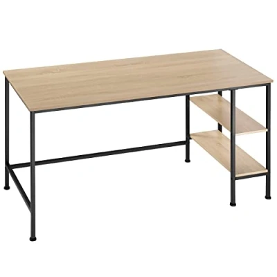 Imagen de TecTake Escritorio para despacho, Mesa Ordenador, Mueble de Oficina, ejecutiva Estilo Industrial (Madera Clara)
