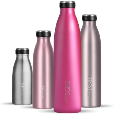 Imagen de 720DGREE Botella Agua Acero Inoxidable “milkyBottle“ 1litro Sin BPA Free, Antigoteo y Prueba de Fugas Frasco térmico, Cantimplora Aislada Bebida con Gas, Deporte, Escuela, Gimnasio Exteriore