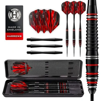 Imagen de Harrows Fire High Grade Alloy Steel Tip Darts Permitir Fuego, Unisex, Negro, 24 g