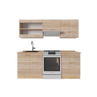 Imagen de Vicco Mueble de cocina &quot;R Line&quot;, Roble Sonoma/Goldkraft, 200 cm sin encimera