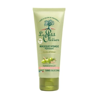 Imagen de LE PETIT OLIVIER Máscara facial hidratante Aceite de oliva Hidrata y suaviza Piel normal con seca, 98% origen natural Sin silicona Fabricado en Francia 75 ml