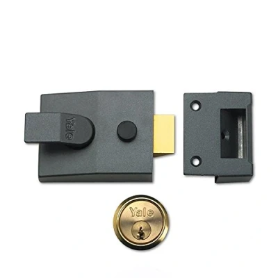 Imagen de Yale Locks YAL89DMGPB Pestillo, Alta Seguridad con Bloqueo automático, Gris metálico Oscuro/latón Pulido, 60mm