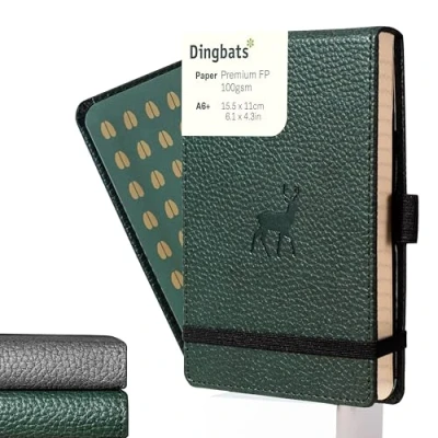 Imagen de Dingbats* Vida Silvestre Reporter Cuaderno A6 Rayado Libreta de Bolsillo Tapa Dura Cuero PU Cierre Elástico, Soporte para bolígrafos, Marcador