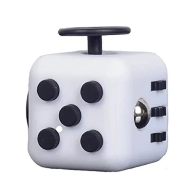 Imagen de Cubo de Dados Entretenimiento ansiedad Alivio del estrés atención Enfoque plástico Juguete Juego para aliviar el estrés,Juguetes antiestrés Escritorio Oficina (Gris Negro)