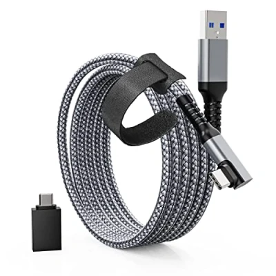 Imagen de Cable de Enlace Tiergrade 3M Compatible con Quest2 / Pico 4, Accesorios USB a C Transferencia Datos 5 Gbps, USB3.0 Trenzado Nylon para Auriculares VR y PC Juegos