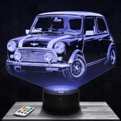 Imagen de lámpara de mesilla noche, luz nocturna táctil auto Mini LED ilusión 3D, idea regalo para niños y niñas, Navidad, noche o adultos.