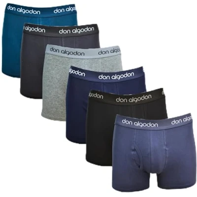 Imagen de DON ALGODON Pack 12 Boxers Hombre Suaves, Transpirables y Resistentes (FR/ES, Letras, XXL, Regular, Multicolor1)