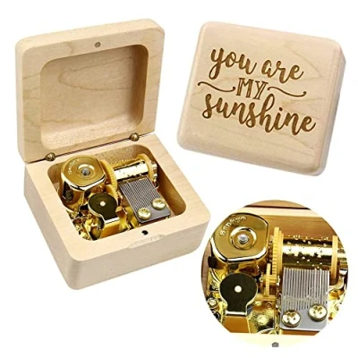 Imagen de Sinzyo You Are My Sunshine Caja de Música Madera Vintage Navidad San Valentín Cumpleaños Regalo (Caja Arce)