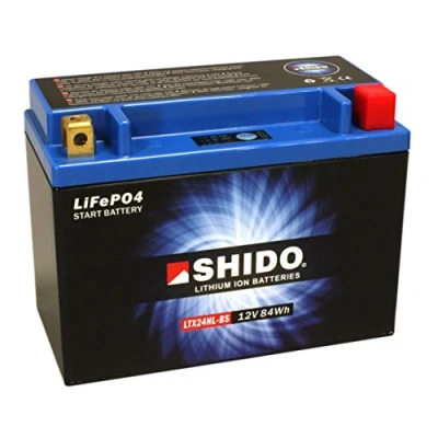 Imagen de Batería de litio Shido LTX24HL BS/YTX24HL BS, 12 V/21 Ah (dimensiones: 205 x 87 162)