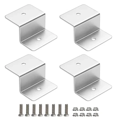 Imagen de Soporte de Panel Solar Soportes Z Placa Aleación Aluminio Placas Solares con Tuercas y Pernos para Techo RV Barco Caravanas 4 Piezas
